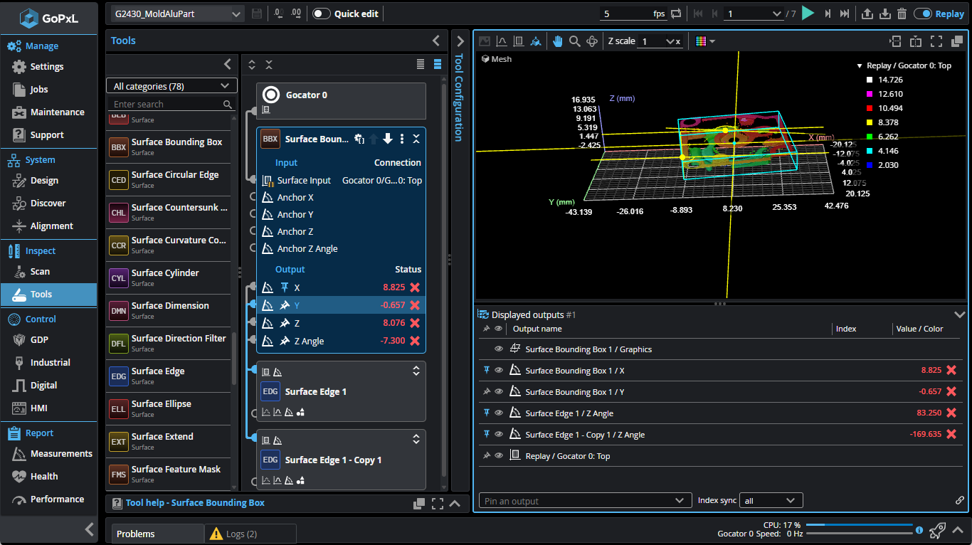 Screenshot of the GoPxL v1.2 (June 2025) Tools page, showing the navigation, page content and data in the visualizer data viewer.